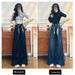 Women's Fleece-lined Flared Jeans 2025 New Model High-waisted Loose Elastic Wide-leg Denim Blue Straight Pants A8573_mkmklike.com