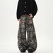 Unisex Retro Camo Wide-Leg Cargo Pants – Trendy Loose Fit, Reverse Design & Distressed Detailing_mkmklike.com