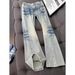 Cleanfit Blue Lightning Bolt Curve Blade Jeans For Men - Vintage High Street Vibe Straight Leg Trousers_mkmklike.com