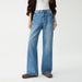 Women's Clothing High Waist Loose Fit Cotton Jeans - Turkish Blue Washed Wide Leg Pants For Casual & Office Wear_mkmklike.com
