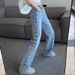 Women's Clothing Spring And Summer Design Slim And Versatile Thin High Waisted Floor Length Trousers_mkmklike.com