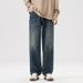 Lyocell Sky Jeans For Men Spring/Summer Thin, Loose, Straight, Large, Ice Silk Drop, Wide Legs, Long Pants Trendy_mkmklike.com
