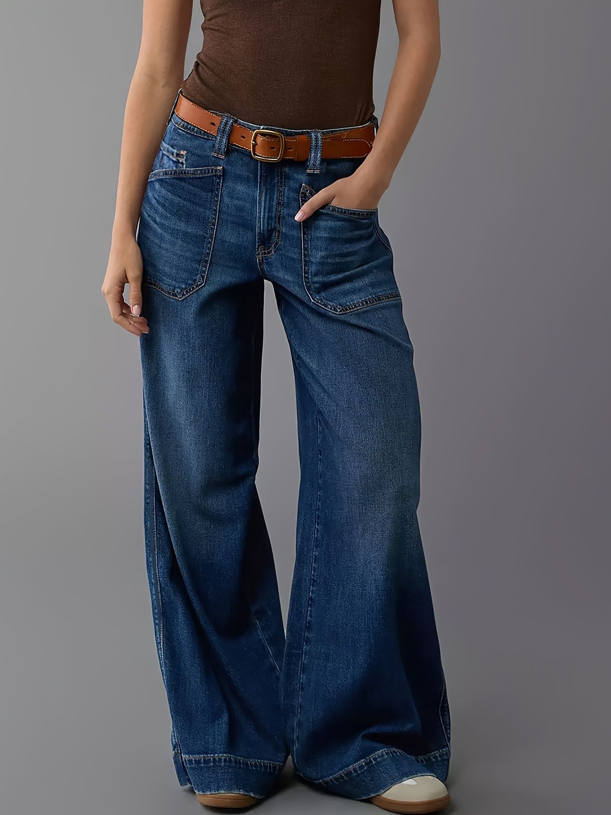 Women's Relaxed Stretch Jeans – Wide-Leg Vintage Wash Denim Pants With Urban Edge (S-XL)_mkmklike.com