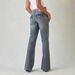 Retro Washed Y2K Low-Rise Bootcut Jeans For Women – Vintage-Inspired Casual Denim Pants With Stretch Comfort_mkmklike.com