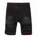 Men's Stretch Black Denim Shorts – Distressed Design, Mid-Thigh Length & All-Day Comfort_mkmklike.com
