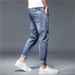 Trendy Brand 2025 Spring New Men's Ripped Slim-fit Jeans, High-end Casual Versatile Long Pants_mkmklike.com