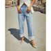 Stretch Straight Leg Jeans For Women - High Waist Vintage Roll-Up Denim Pants With Comfortable Fit Women's Clothing_mkmklike.com
