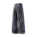 Men's Retro Jeans - Classic Straight Leg Denim Pants With Color Block Design, Available In Plus Sizes (M-5xl)_mkmklike.com