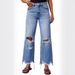 2025 New Ripped Fringed Jeans Women's Clothing Personalized Street High Waist Straight Tube_mkmklike.com