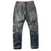 Men's Slim Fit Straight Leg Jeans Distressed Washed Mid Stretch Casual Trousers Long Midweight Softener Machine Washable_mkmklike.com