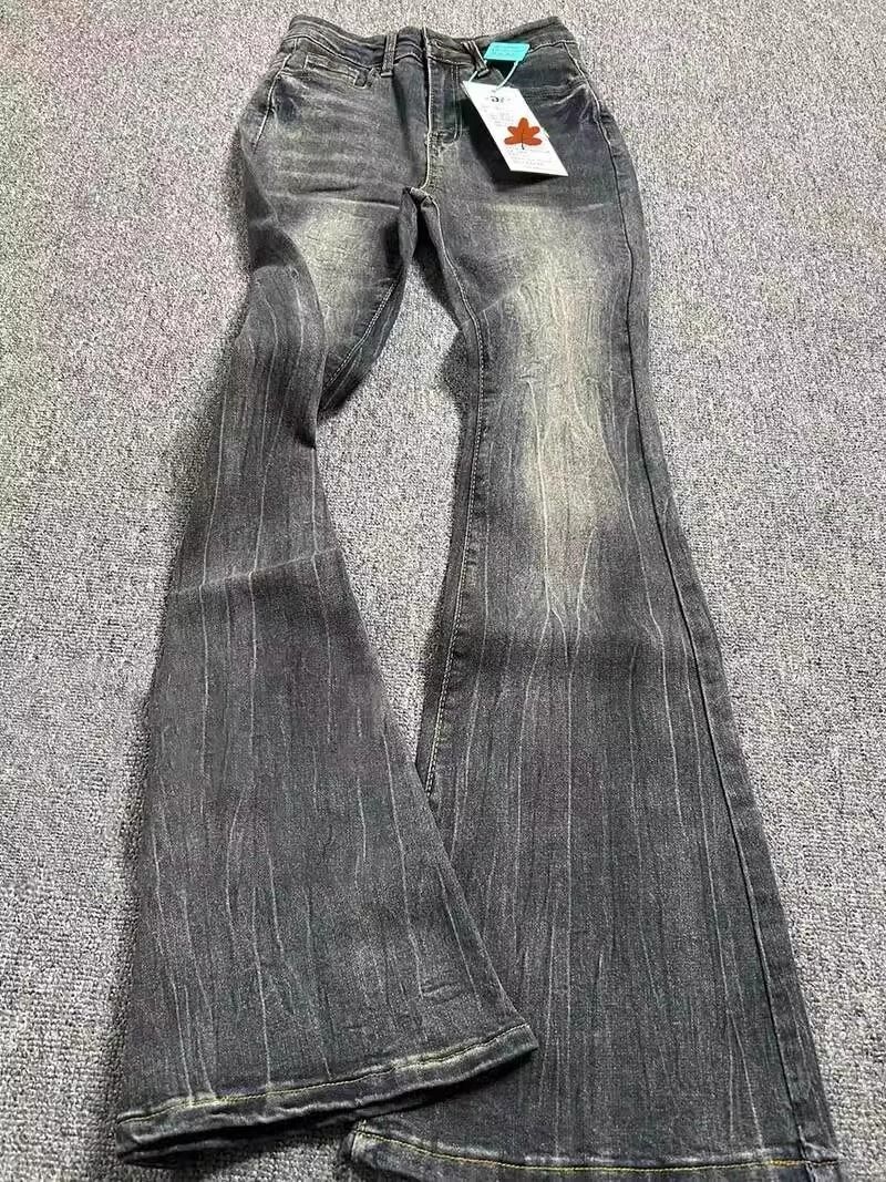 Retro Vintage Black-Gray Flared Jeans For Women – High-Waisted Wide Leg Boho Denim Pants (S-XL, Long & Petite Lengths)_mkmklike.com
