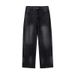 Men's Clothing Split Design Distressed Washed Jeans Autumn And Winter Loose Retro Slim Slightly Wide Trousers_mkmklike.com