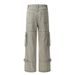Post-apocalyptic Workwear Pants Men's Trendy Punk Heavy-duty Washed Vintage Multi-pocket Design Denim Straight-leg_mkmklike.com