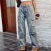 Women's Clothing Spring And Summer Washed Semi Elastic Loose Denim_mkmklike.com