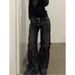Y2k Dark American Retro Jeans With Deconstruction Design, Street Hip Hop Wide Leg Pants, Loose Trousers_mkmklike.com