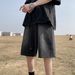 Men's Clothing Washed Denim Shorts Retro Street Style Pants High Street Fashion Loose Wide Leg Shorts_mkmklike.com