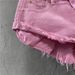 Low Waisted Pink Denim Shorts for Women Summer 2026 Style Exposed Pockets Wide Leg a Line Hot Pants Hot Girl Look_mkmklike.com