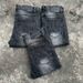 Men's Clothing Retro Black Bamboo Cotton Faded Lightning Pattern Washed Old Flared Jeans For Men And Women_mkmklike.com