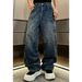 Men's Clothing High End Men's Rhinestone Studded Straight Leg Jeans Spring Collection Street Style Loose Wide Leg Pants Fashion_mkmklike.com
