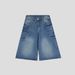 Men's Distressed Denim Shorts With Rivet & Lightning Wash – Trendy Casual 7/5 Length Jeans For Summer (Blue)_mkmklike.com