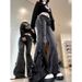 ELLE American Style Frayed Edge Slim Fit Flared Jeans For Women Vintage Pear Shape Body Hot Girl Design Niche High Waist Long_mkmklike.com