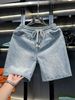 Men's Lightweight Denim Shorts - Relaxed Fit Straight Leg Casual 5-Inch Inseam Summer Shorts With Classic Wash_mkmklike.com