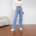 High Waisted plus Size Women's Jeans Light Blue Loose Fitting Wide Leg Straight Leg Pants for European And American Market_mkmklike.com