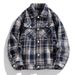 2025 Spring And Autumn Jacket Trendy Fashion Loose Plaid Shirt Coat Men's Casual Versatile_mkmklike.com