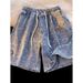 Men's Straight Leg Denim Shorts Summer Thin Style High Street Casual Trendy Brand Loose Five Point Pants_mkmklike.com