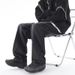 Men's Clothing Loose Fitting Straight Leg Trousers Men's Relaxed Fit Straight-Leg Jeans – Black Washed Denim With Drawstring Waist (S-3XL)_mkmklike.com