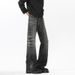 American High Street Vibe Retro Washed Distressed Jeans Men's Trendy Straight Leg Slightly Flared Slim Fit Cleanfit Long_mkmklike.com