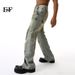 EF JEANS | 2024 New Product Old Wasteland Wind Cut Yellow Mud Slightly Pulled Jeans Casual Straight-leg Pants_mkmklike.com