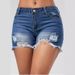 Women's High-Waisted Distressed Denim Shorts – Vintage Frayed Hem & Raw Edge Details For Casual & Boho Style_mkmklike.com