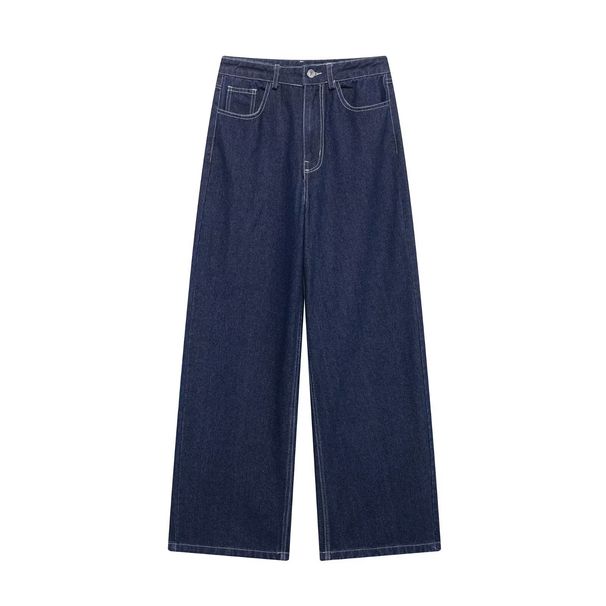 Women's Clothing Belt Lapel Jacket Denim Wide Leg Trousers_mkmklike.com