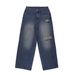 Women's Clothing Retro Street Style Ripped Jeans For Women, Summer New Style, High Waisted, Slimming, Thin Wide Leg Pants._mkmklike.com
