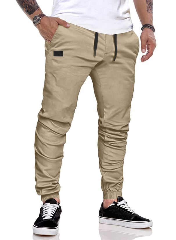 Hose Herren Chino Cargo Hose Jogginghose Herren Baumwolle Sporthose Casual Freizeithose Elastische Taille Mit Kordelzug Sweatpants Herren Mit Taschen_mkmklike.com