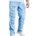 Men's Clothing Foreign Trade New Cross Border Men's Double Line Jeans Casual Straight European And American Straight Denim Trousers Men_mkmklike.com