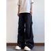American Retro Washed Old Tooling Jeans Men's Trendy Brand Versatile Pleated Straight High Street Casual Long Pants_mkmklike.com