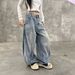 Men's & Women's Vintage Washed Straight Leg Jeans – Retro Streetwear Baggy Denim Pants With High Waist & Relaxed Fit_mkmklike.com