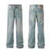 Men's Clothing Street Straight Washed Light Blue Trendy Retro Loose Versatile Denim Casual Pants_mkmklike.com