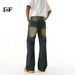 EF JEANS | Spring 2025 New American Retro Cleanfit Button Design Washed Jeans_mkmklike.com