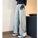 Nordmann American High Vibe Style Palm Print Jeans For Men, Niche Design, Loose Straight Hip Hop Street Pants_mkmklike.com