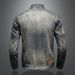 Loom 2024 Spring Autumn Retro Denim Men's Trendy Brand European And American Street Style Motorcycle Workwear Stand Collar_mkmklike.com