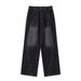 American Splicing Heavy Vibe Jeans Men's And Women's Functional High Street Loose Wide Legs Drooping Street Straight Trousers_mkmklike.com