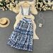 Women Two piece set of short strapless suspender with three-dimensional chest pad and pleated skirt_mkmklike.com
