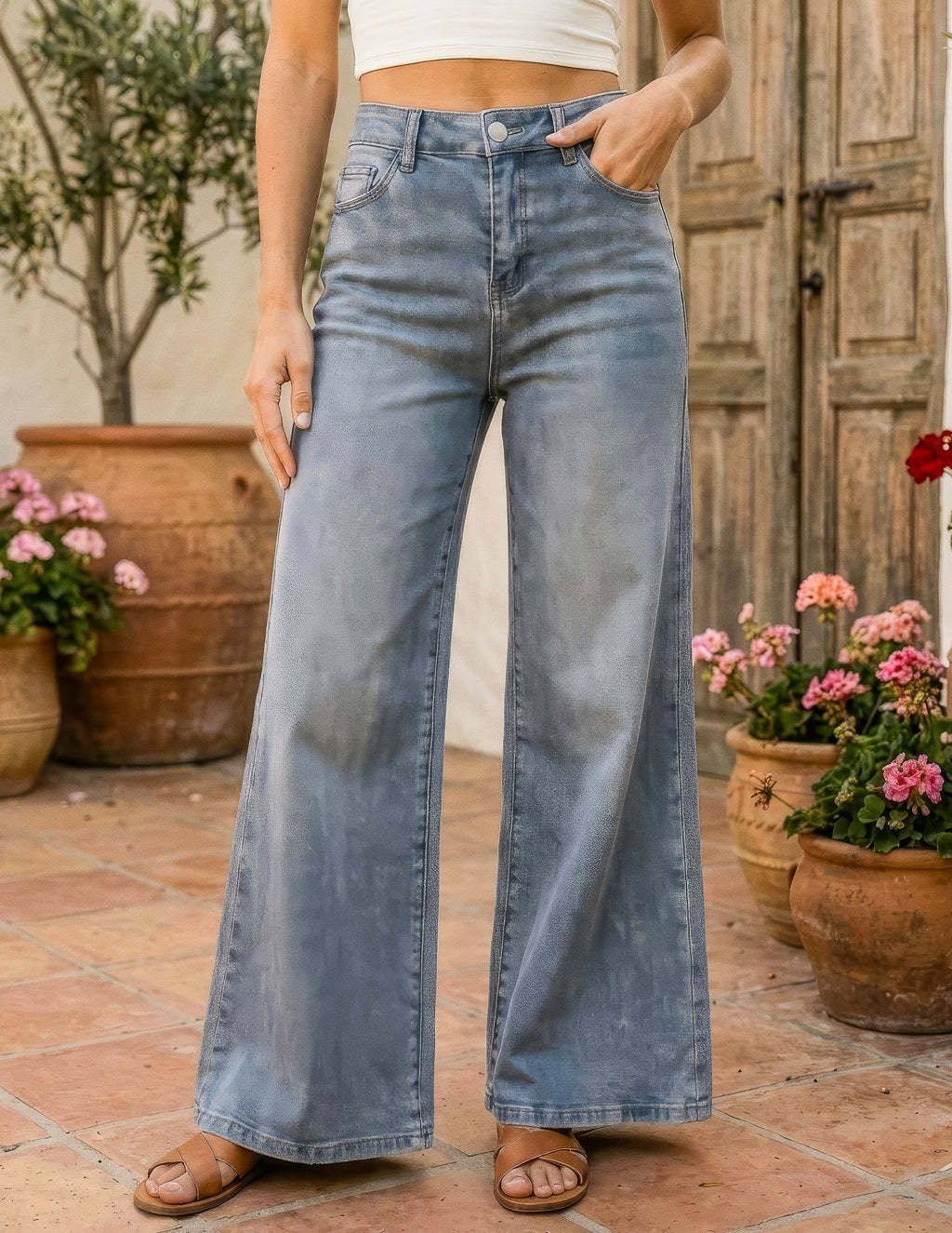 2026 Women's Jeans New Hot Sale Retro High Waist Wide Leg Long Pants Loose Straight Casual Pants_mkmklike.com
