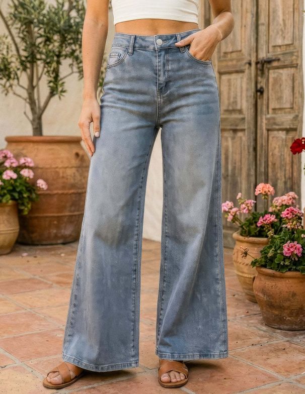 2026 Women's Jeans New Hot Sale Retro High Waist Wide Leg Long Pants Loose Straight Casual Pants_mkmklike.com