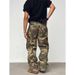 Men's Clothing Men's Camouflage Cargo Jeans Wide Leg Distressed Washed Vintage Style High Street Trendy Trousers_mkmklike.com