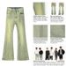 Nirben Men's Vintage American Casual Jeans, Retro Loose Flare Fit With Stitch Splicing, Fashion Versatile Denim Pants_mkmklike.com