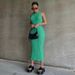Women's Fashion Casual Knitted Sleeveless Round Neck Dress_mkmklike.com